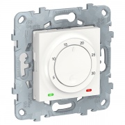 Термостат электронный 8А со встроенным термодатчиком SE Unica NEW, белый