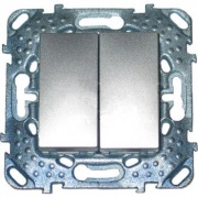 Двухклавишный выключатель   SE Unica Top, алюминий
