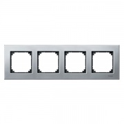 Рамка 4-ая Металл M-Elegance Merten Платина-серебро