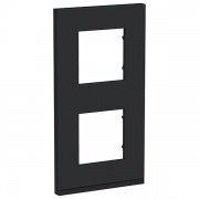 Рамка Unica Pure 2 поста вертикальная, каучук/антрацит