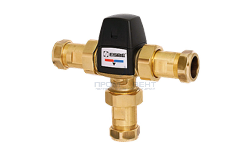 Клапан термостатический смесительный ESBE VTS553 - CPF 22 мм (компрессионное подключение, с переходником НР 1