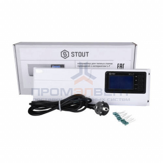 Контроллер термостатических клапанов проводной STOUT L-7 (на 8 зон управления + Ethernet, 230В)