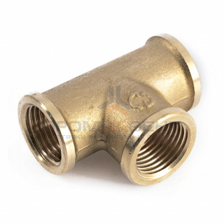 Тройник латунный резьбовой равнопроходный STOUT (ВР) - 1"1/2