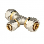 Тройник переходной STOUT - 20 x 16 x 16 (винтовой, для металлопластиковых труб)