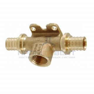 Тройник с внутренней резьбой и креплением к стене REHAU RX - 16 x 1/2" (бронза, для труб RAUTITAN)
