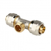 Тройник с переходом на наружную резьбу STOUT - 20 x 1/2" (винтовой, для металлопласт.труб)