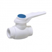 Кран шаровой Fusitek - 20 (Пайка/Пайка, ручка-рычаг белая с синей меткой)