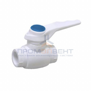 Кран шаровой Fusitek - 25 (Пайка/Пайка, ручка-рычаг белая с синей меткой)