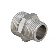 Ниппель латунный резьбовой переходной STOUT - 1/4" x 1/8" (никелированный)