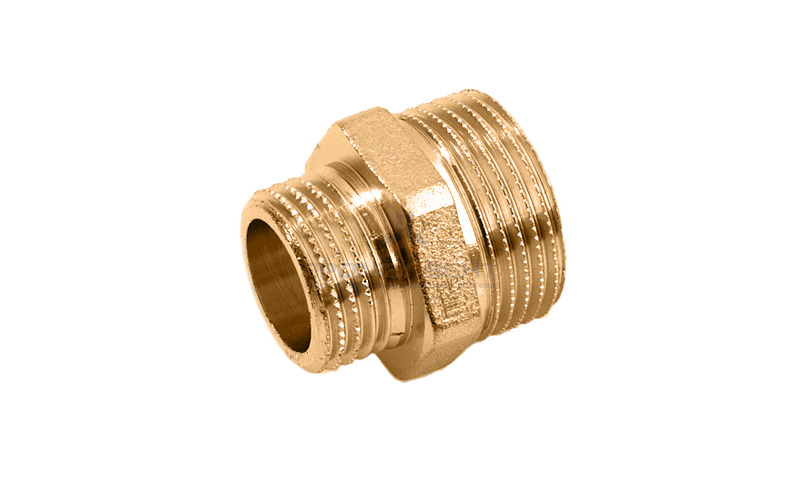 Ниппель латунный резьбовой переходной STOUT - 2