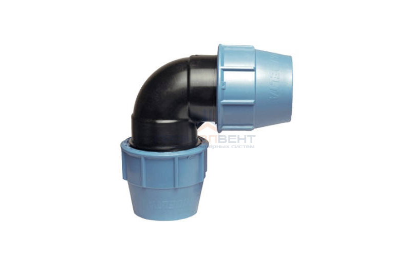Отвод 90° UNIDELTA 1006 - 90 (винтовой, для труб ПНД)