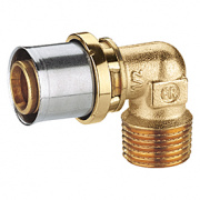 Переход на наружную резьбу угловой Giacomini RM127 - 20x2.0 x 1/2" (прессовой, для металлопл.труб)