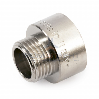 Переходник латунный с внутренней резьбой на наружную STOUT - 1/2" x 3/8" (никелированный)