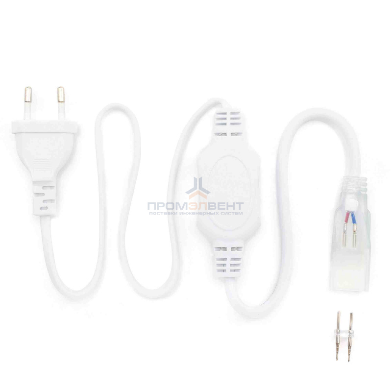 03-109 Шнур питания для одноцветного двустороннего светодиодного неона (8*16мм) арт. 10-210/211/212/213/214, 220В, IP65, 800 мм.