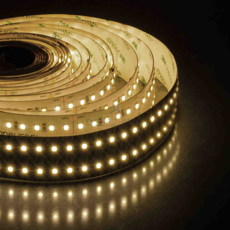 00-306 Светодиодная лента, 24В, 42Вт/м, smd2835, 240д/м, IP20, 4200Лм/м, подложка 30мм, 5м, теплый белый