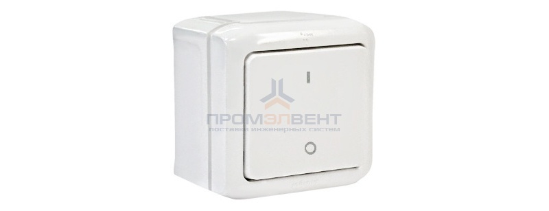 Выключатель двухполюсный IP44 Legrand Quteo белый