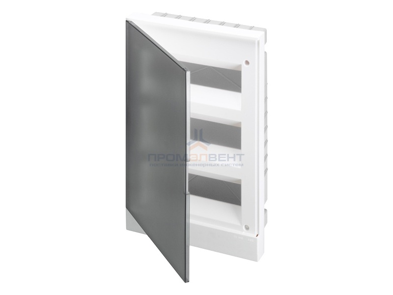 ABB Basic E Бокс в нишу 36М серая прозрачная дверь (c клеммами)